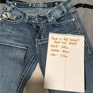 Rock & Roll Denim Bootcut Jeans 28X36
